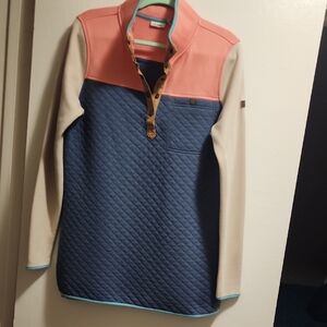 L.L. Bean Cream Knit with Brown Leather Patch